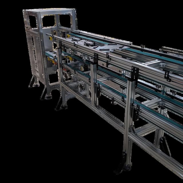 48 Series Timing Belt Dual Lane Pallet Line Elevetor