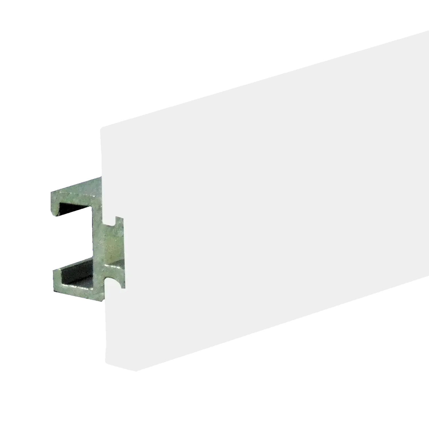 54mm Aluminum Rail with White Wear Strip